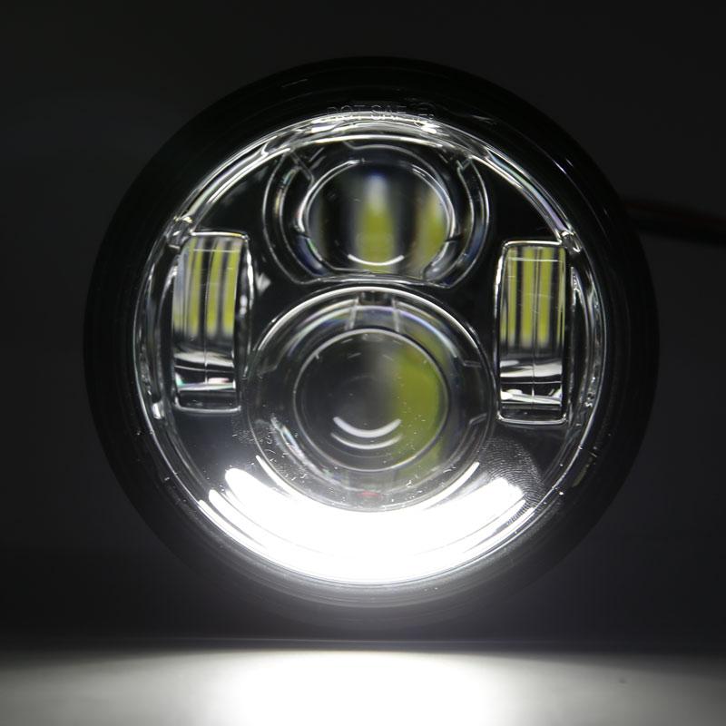 2PCS 5 inch Fat Bob Led HeadLight For Harley Motorcycle For Harley Dyna Fat Bob Dual Headlamp Double LED Headlights With DRL