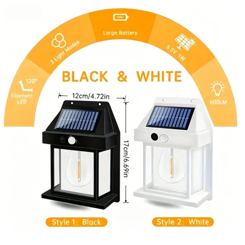 Solar LED Wall Light Outdoor Motion Sensor Light with 3 Modes Waterproof for Patio Deck Porch Barn Garage Safety Lighting Lamp