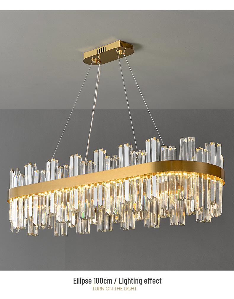 Nordic Luxury Italian Minimalist Crystal Chandelier for Living and Dining Room