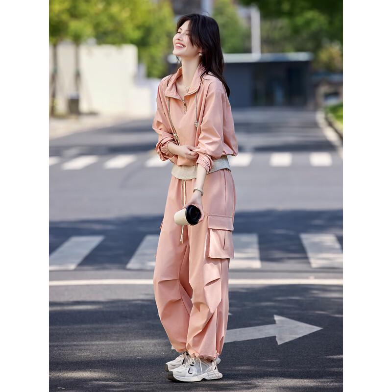 Women's Fashion Loose Lapel Sweatshirt & Pants Set