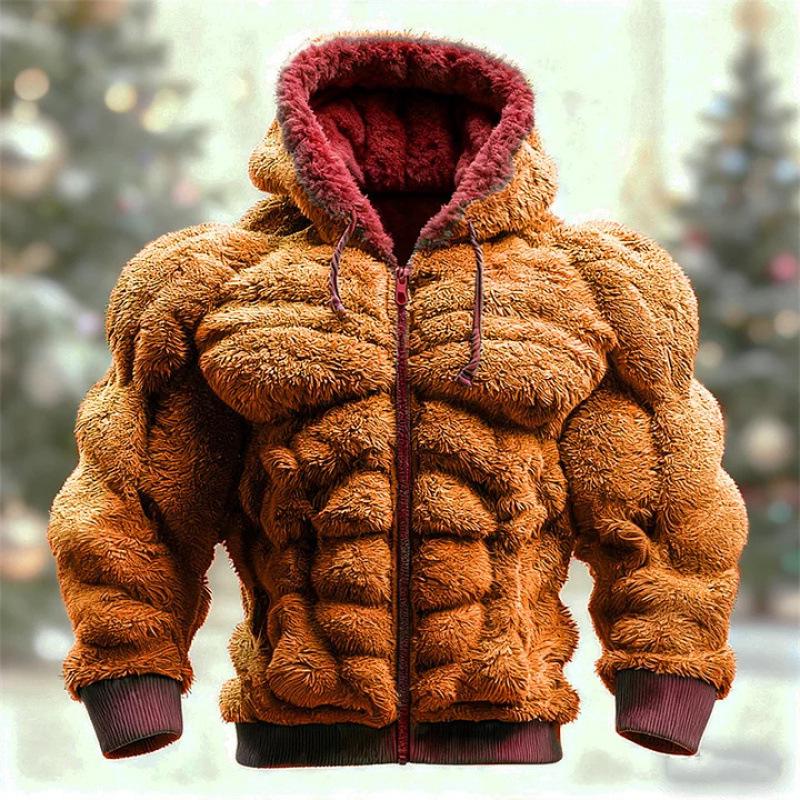 3D Printed Men's Christmas Flannel Long Sleeve Hoodie (2025 Edition)