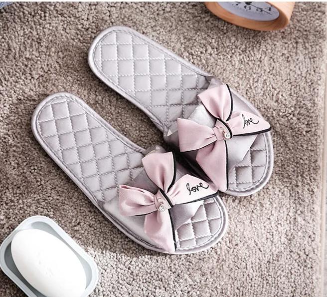 

Women Slides 2025 Summer Style Fashion Slippers Sandals Flip Flops Female Casual Beach Slides Bow Sandals Comfortable Flat Shoes 39-40 серый