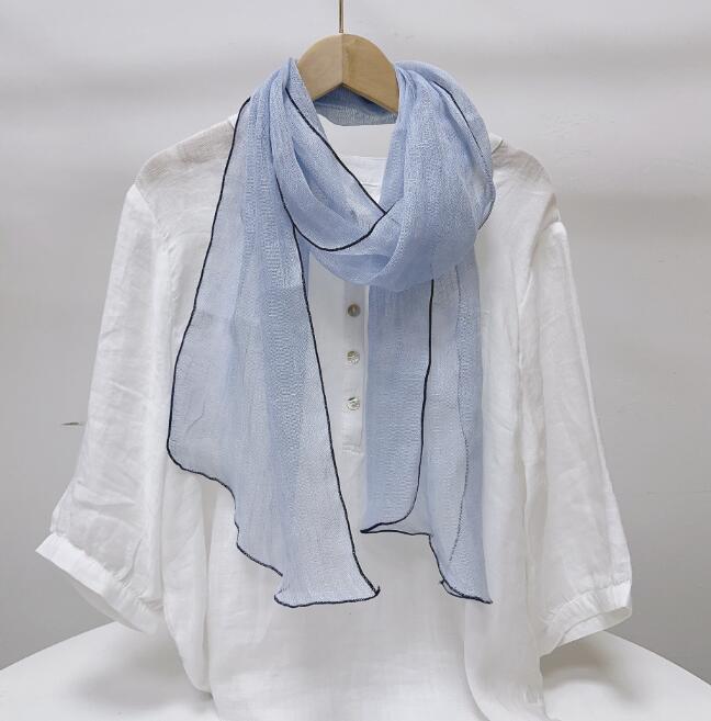 

Весенне-летние новые однотонные ромбовидные шарфы 100% лен полосатые шейные платки 30x180cm