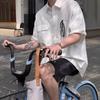 Men Oversized Short Sleeve Button Down Shirt Casual Loose Streetwear Summer Top