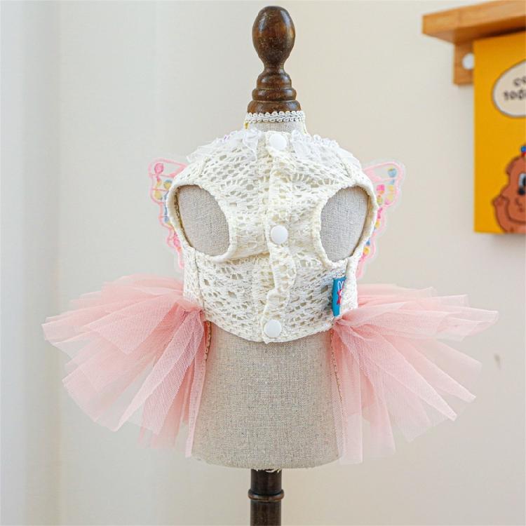 Dog Tulle Dresses Cats Princess Dress Pet Costume Dress with Embroidery Butterfly Wedding Cats Formal Event Photo Outfit