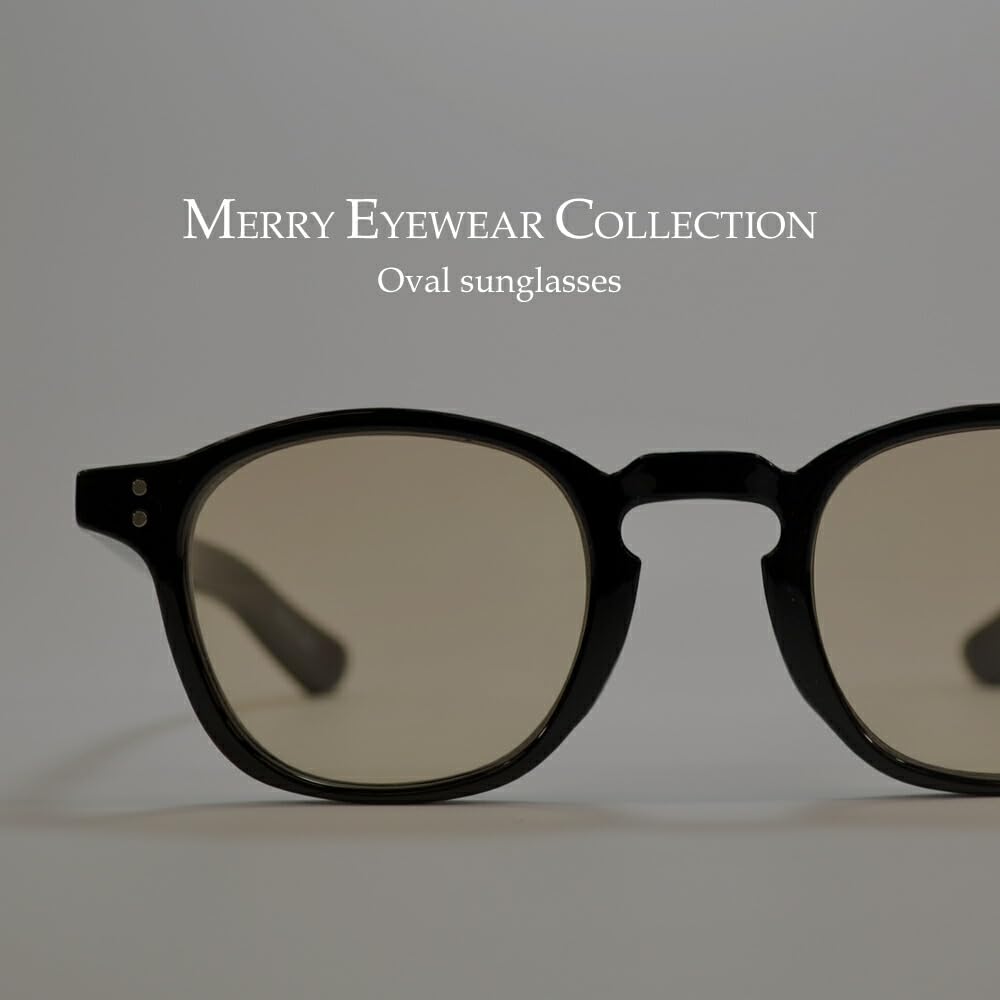 [MERRY PLEASURE] Sunglasses for Men and Women, Fashion Glasses, Oval, Round, Tinted Lenses (Lightly Colored)