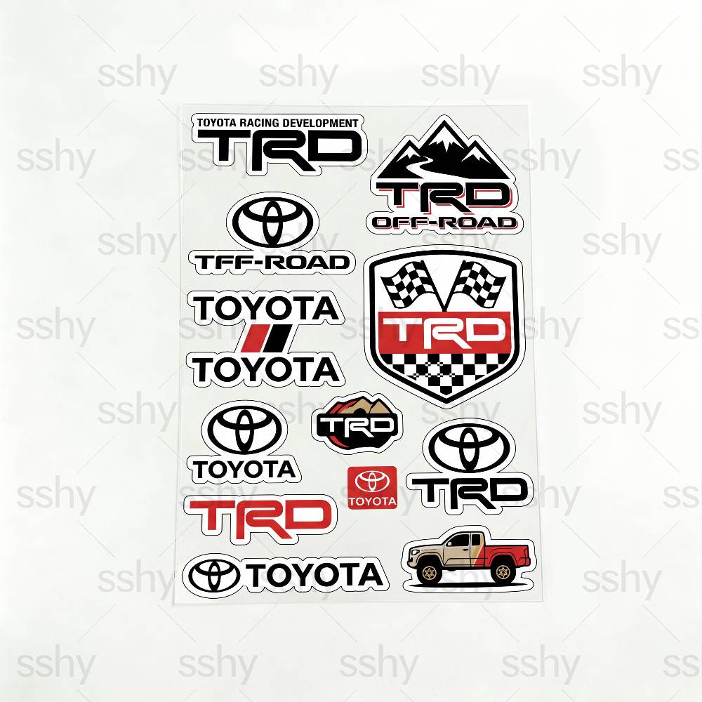 

FOR TOYOTA TRO GR Safety Reflective Waterproof Auto Decal Scratch Cover Stickers Universal For Bike Helmet Mug Refrigerator 20x30cm