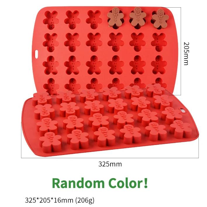 Christmas Snowman Silicone Chocolate Mold Candy Snowflake Biscuit Jelly Mould Gingerbread Man Cake Decor Ice Tray Festival Gifts