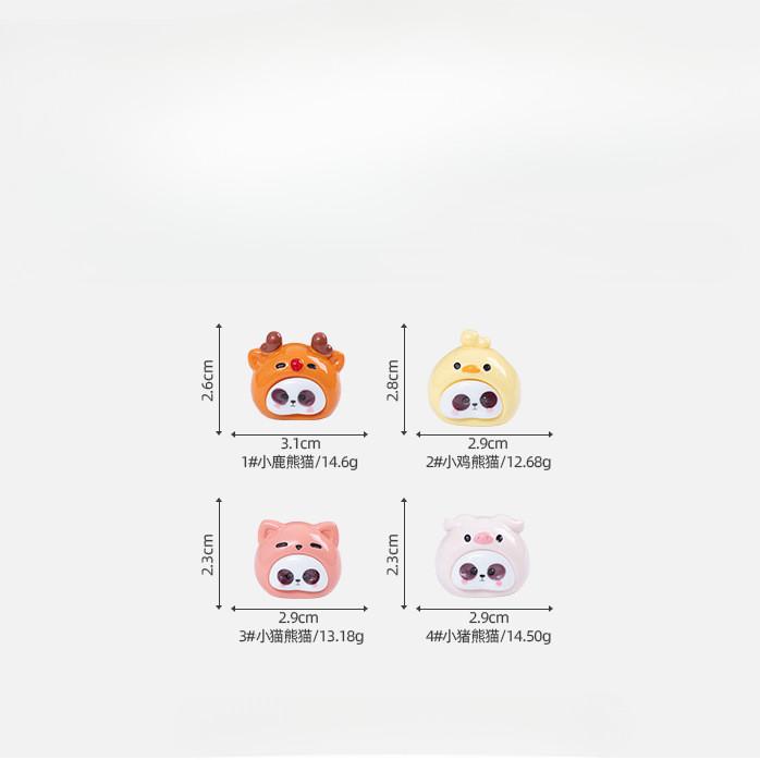 

4Pcs/set Cartoon Panda Animal Head Miniatures Resin Ornaments Fairy Garden Decoration Micro Landscape 2-3cm разноцветный
