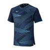 Mizuno Table Tennis Wear Game Shirt, Quick-Dry 82JAD001, Unisex, Dress Navy, 2XL