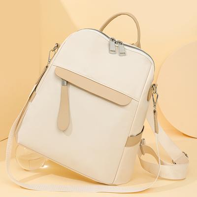 Sac à dos patchwork pour femmes Sac à bandoulière multi-usage Grande capacité Nylon Léger Sac d'écolier étudiant