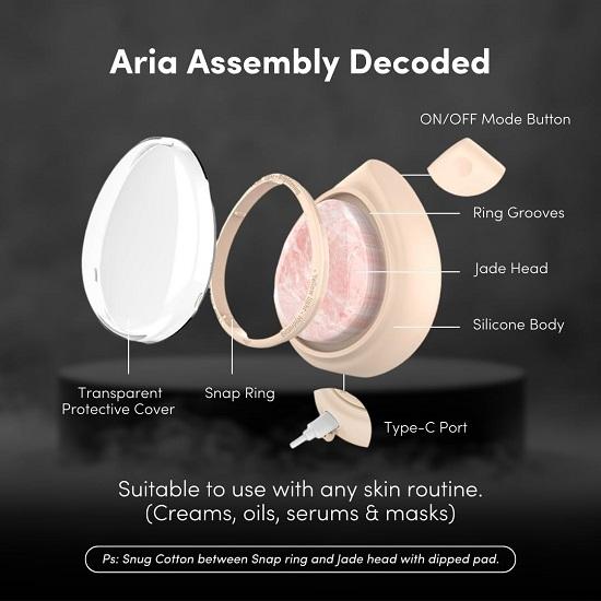 

ARIA Нефритовый камень Светодиодный прибор для лица от мелких морщин, морщин, акне с терапией красным светом для лица Умный перезаряжаемый инструмент для ухода за кожей для увлажняющего крема