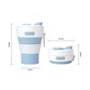 Creative silicone folding cup convenient straw coffee cup retractable silicone cup hot water cup logo