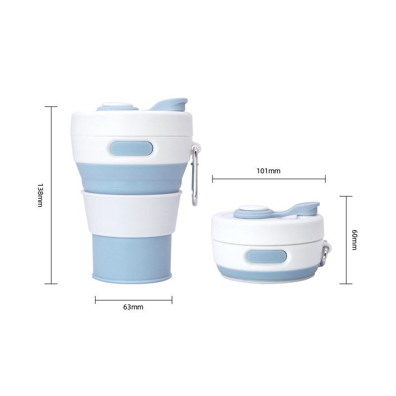 Creative silicone folding cup convenient straw coffee cup retractable silicone cup hot water cup logo