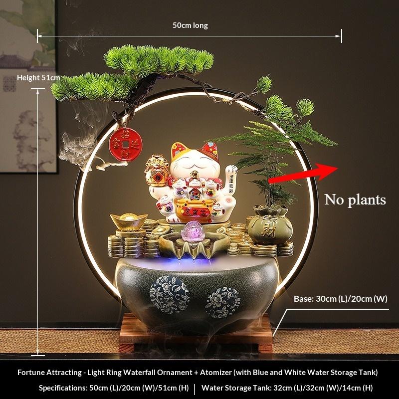 

Maneki-neko Incense Burner Waterfall Incense Burner Zen-inspired Ceramic Water Feature Home Decor Grand Opening Gift