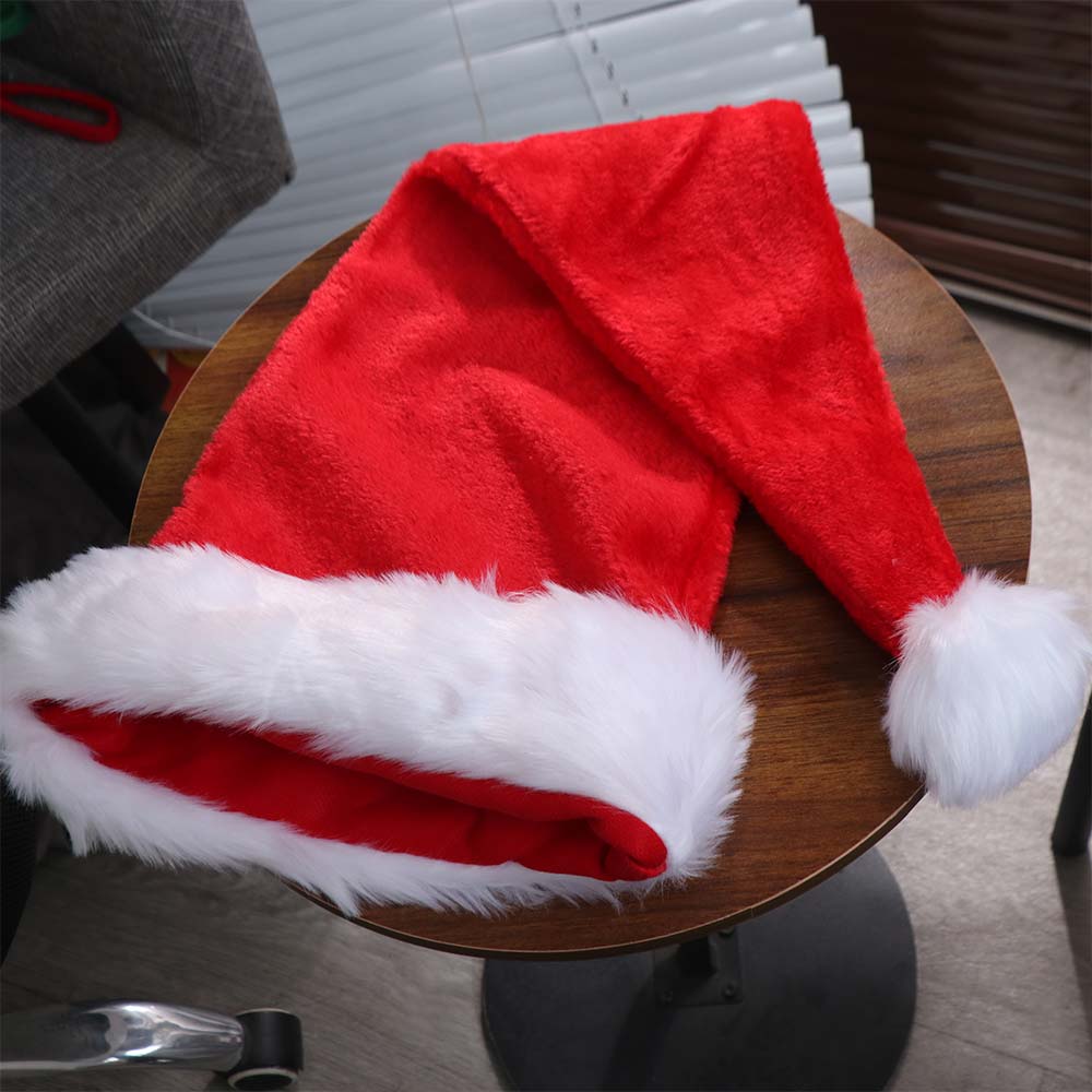 Holiday Fur Xmas Cap White Fur Santa Hat Cosplay Supplies Plush Christmas Hat Children Adult