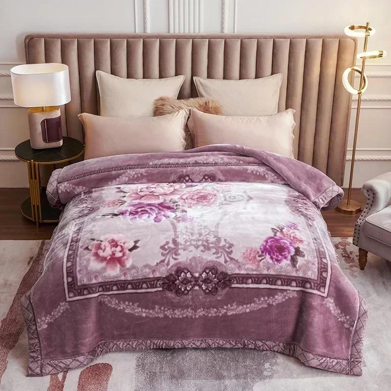 

Нові теплі зважені ковдри для ліжок High End Thicken Warm Raschel Blanked для зими та осені Двостороння плюшева ковдра 200x230cm 5.0kg