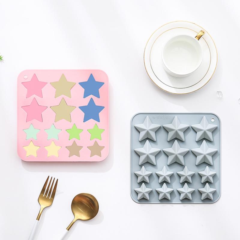 14-Cavity Five-Pointed Star Shape Silicone Chocolate Mold Creative Jelly Christmas Candy Diy Mold Ice Tray Dessert Baking Mold