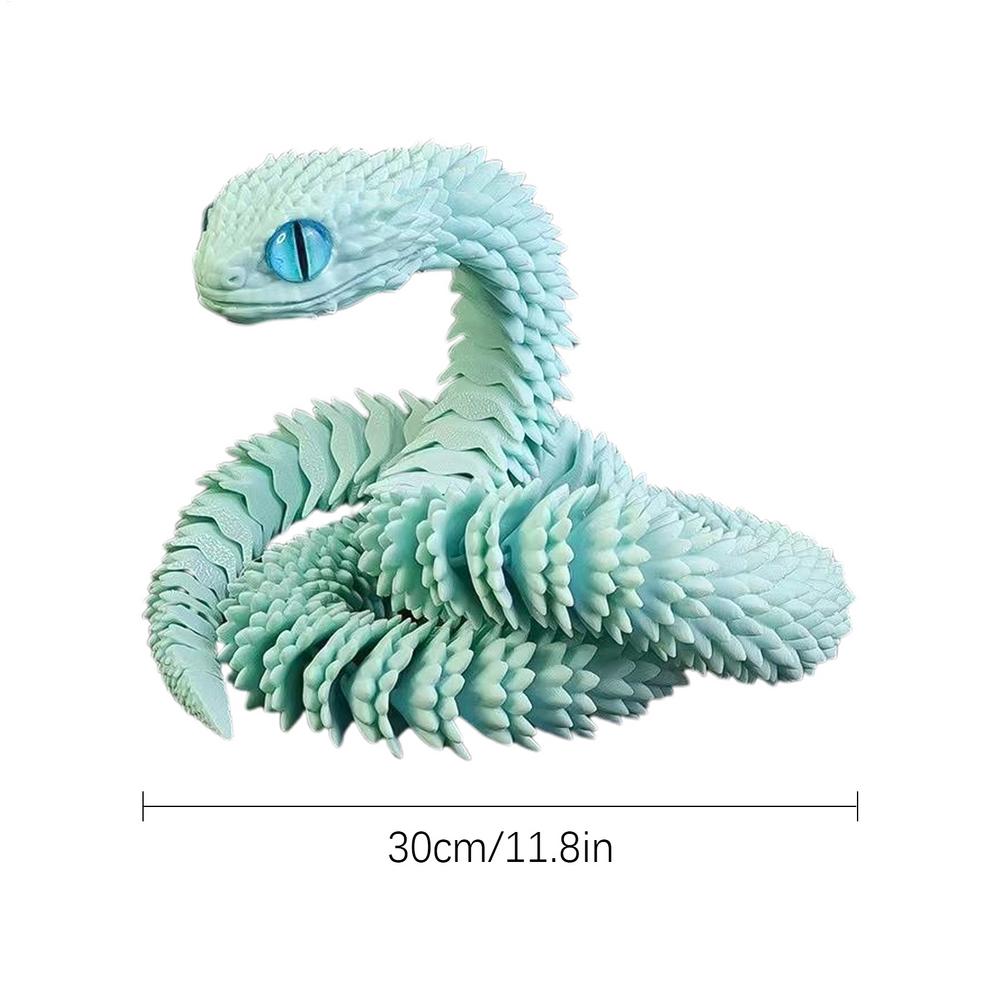 30cm Tierfigur 3D-gedruckte Schlangenspielzeug Bewegliche Gelenke Fidget Toy Schreibtischverzierung Drehbare Schlangenfigur Heimdekoration