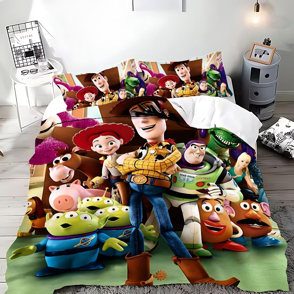 Hot Toy Story Duvet Cover Pillowcase Cartoon Buzz Lightyear Bedding Set Adult Boy Girl Bedroom Decoration Children Gift Single