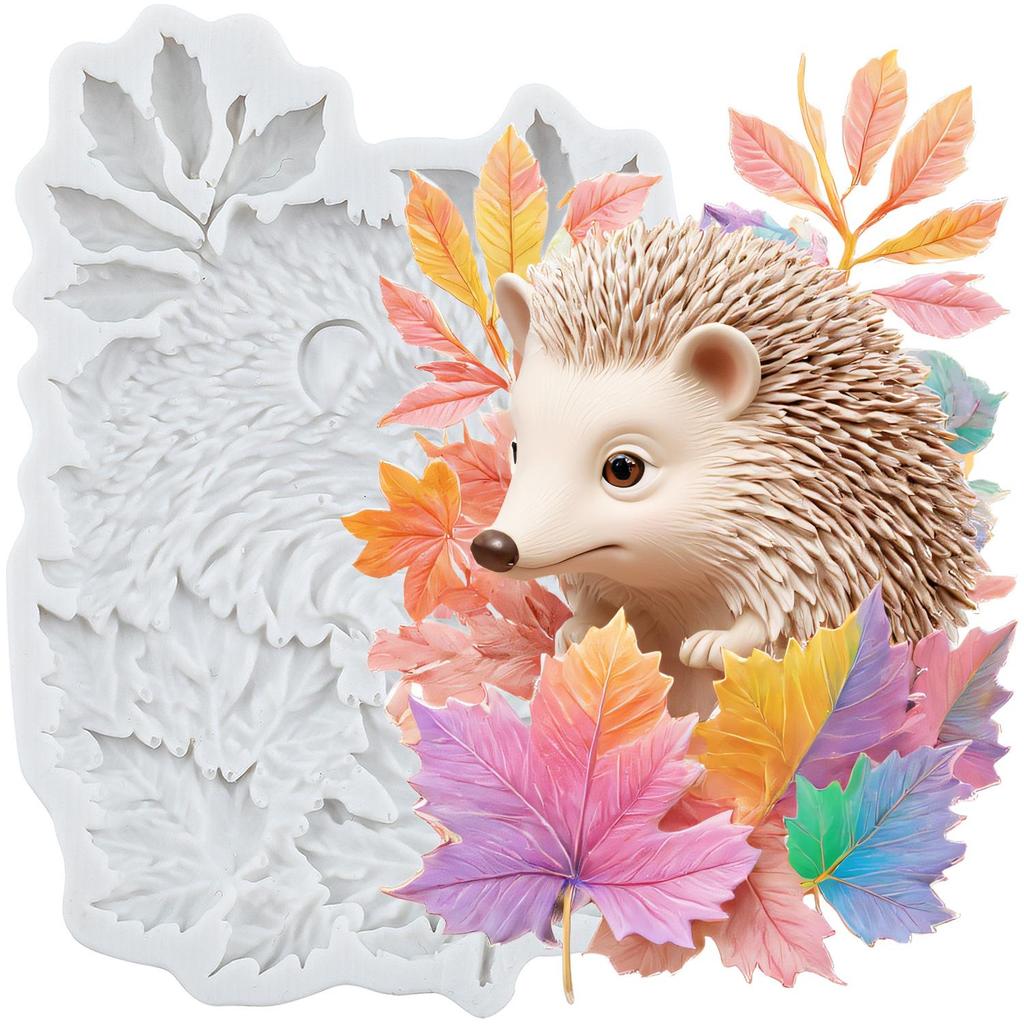 Hedgehog Silicone Molds Maple Leaf Fondant Mold Cake Decorating Tools Cupcake Topper Candy Chocolate Gumpaste Mold