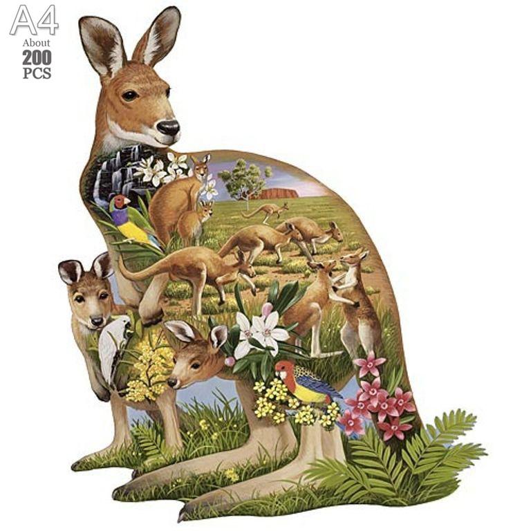 Dinosaur Wooden Jigsaw Puzzles Art Unique Butterfly Animal Shaped Puzzle Diy Leisure Game For Adults Kids Family Home Decor