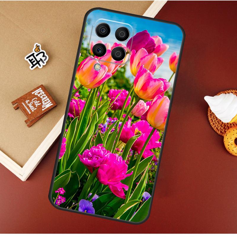 Tulip Flower Colorful Case For Samsung Galaxy M55 M35 M15 M56 M36 M16 M06 M31 M13 M33 M53 M12 M32 M52 M14 M34 M54