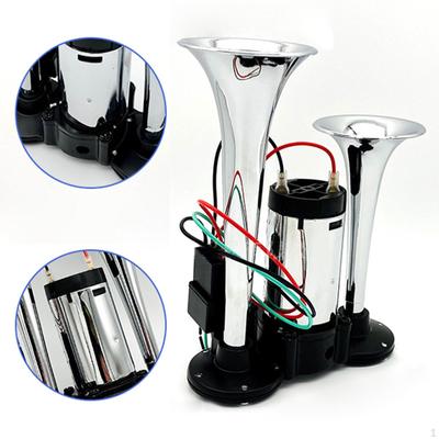 Electric Air Horn Kit for Vehicles 120dB Loud 400-600Hz Train Speaker Premium Double Trumpets