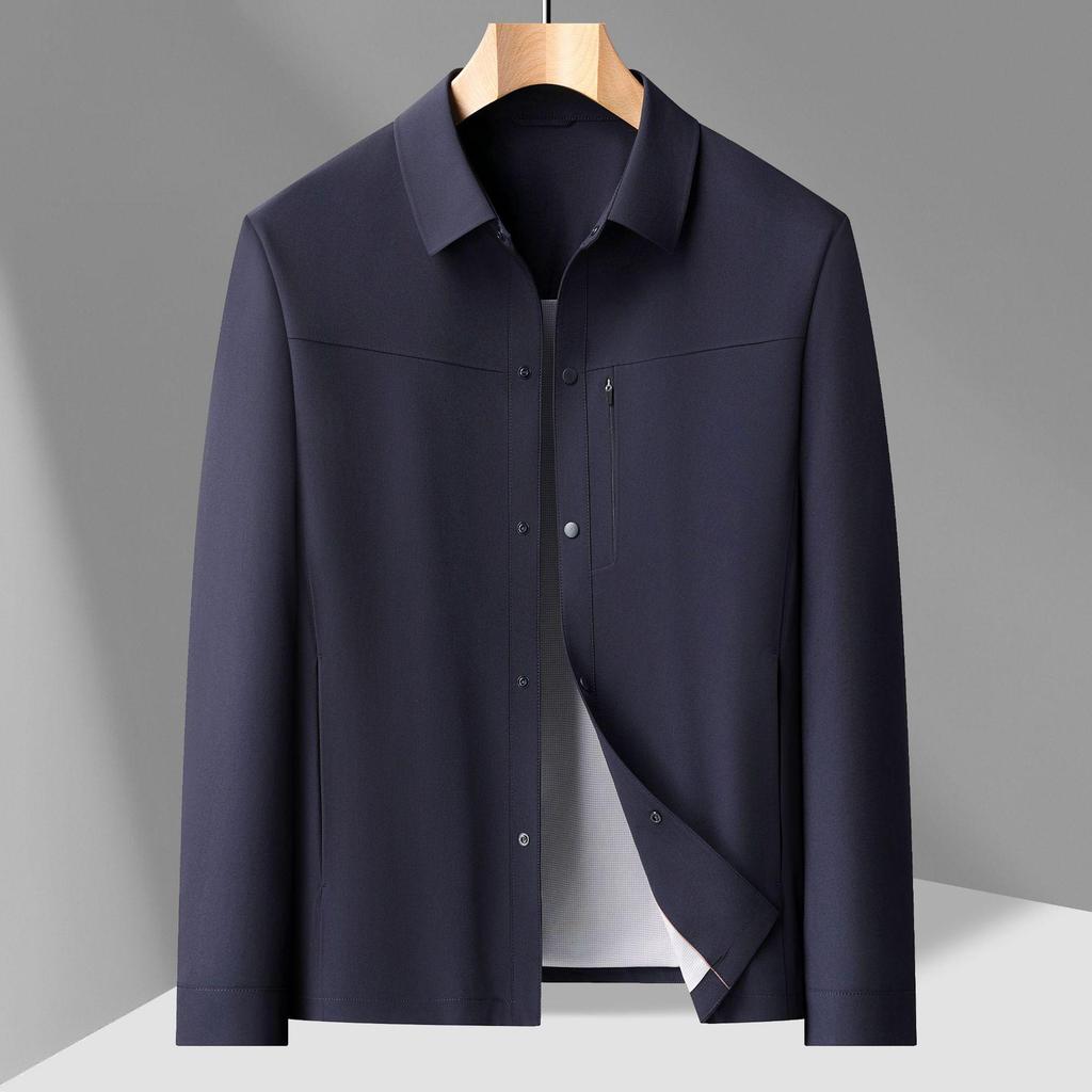 New Men's Spring Jacket: Seamless Welded Collar, Three-Proof, Easy Care, Micro-Elastic Casual Design