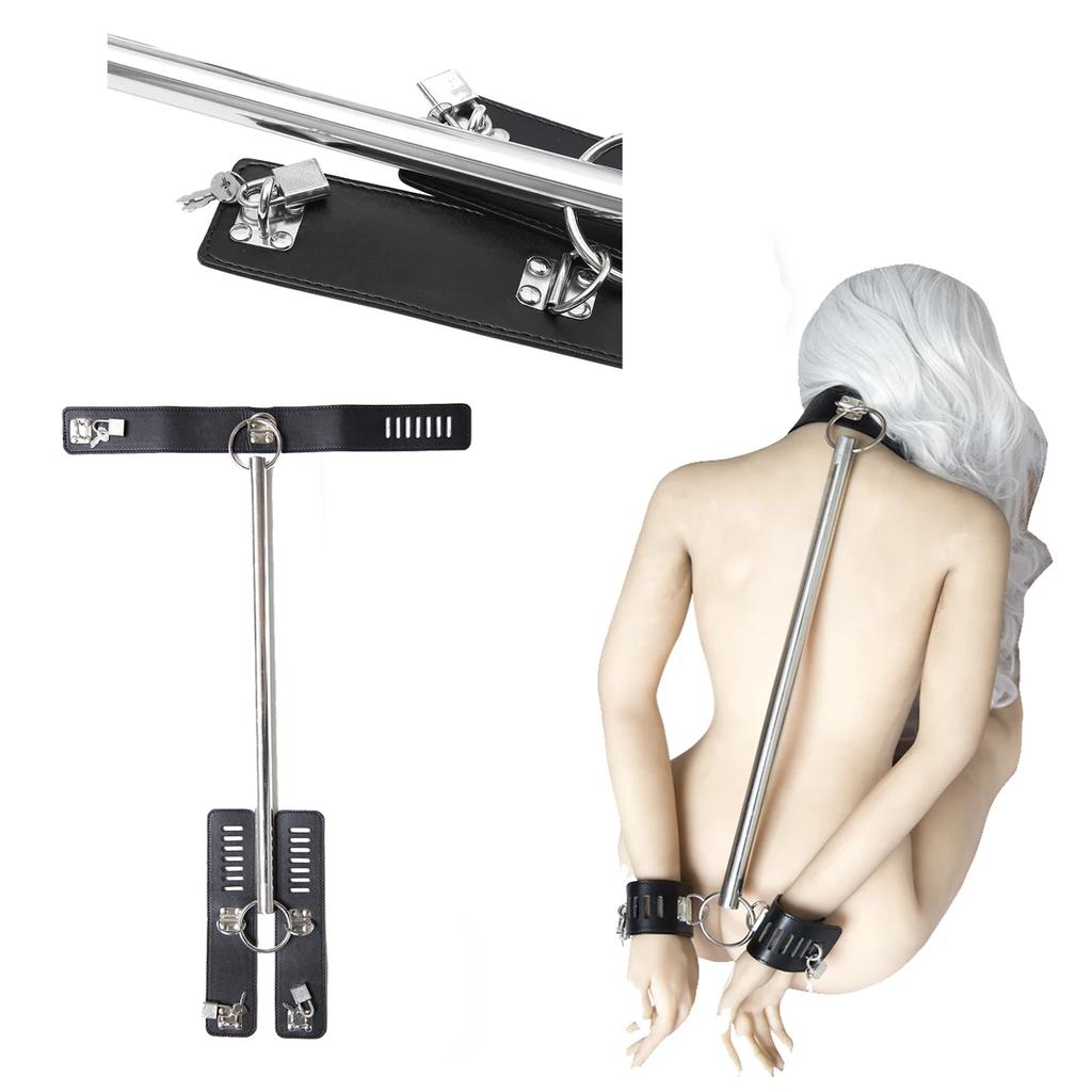Spreader Bar Bondage Sex Toys Women Sex Bondage with Wrist Ankle Neck Collar Restraint Kits for Couples SM Restraint Games