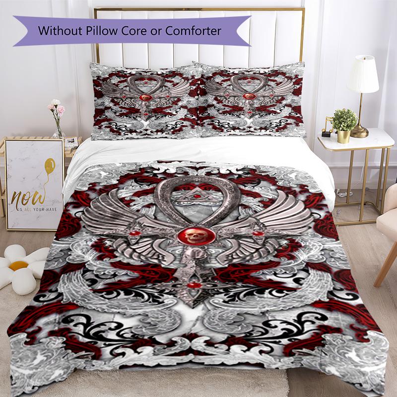 Gothic Style Bedding Set Breathable Duvet Cover with Pillowcases Decorative Bed Linen for Bedroom Home Decoration Birthday Gift