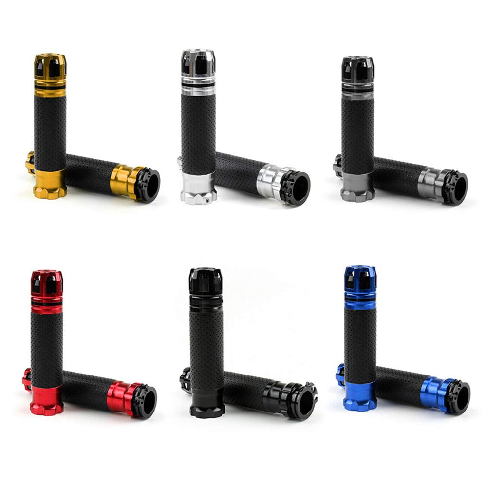 HANSWD 7/8" 22mm Yuniba Monkey Motorcycle Handlebar Hand Grip & Handlebar Grip End with Yamaha Kawasaki Suzuki Ducati (Gold)