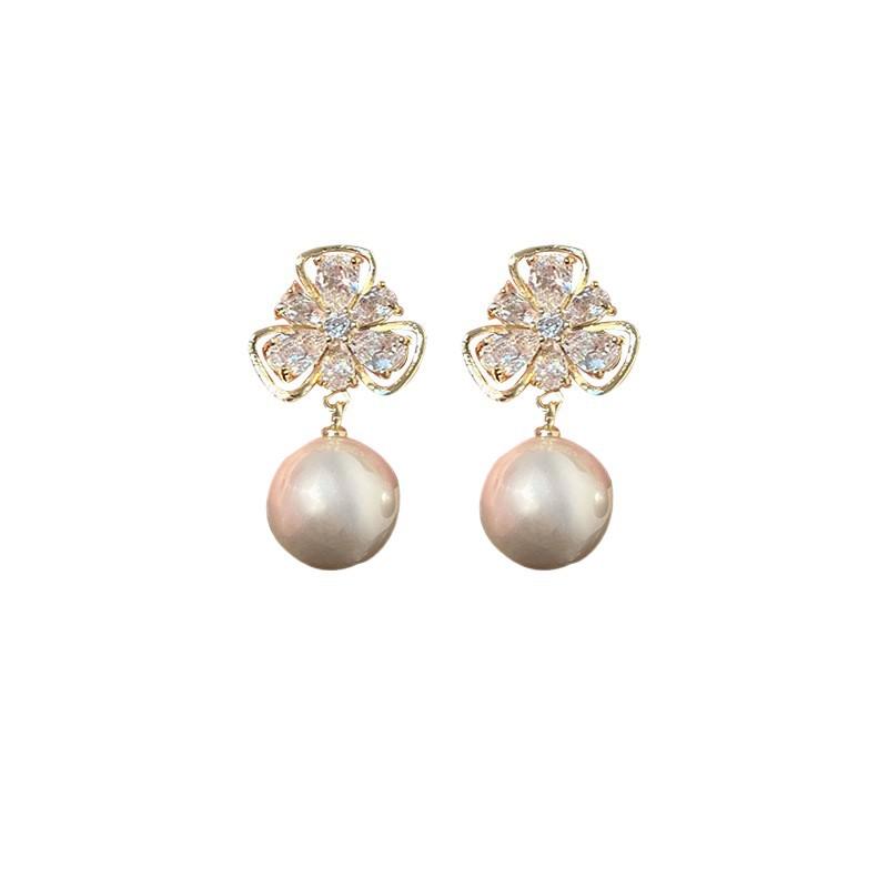 Light Luxury Exquisite Zircon Earrings Temperament Stud Earrings Niche Design Butterfly Earrings Pearl Earless Piercing Mosquito Coil Disc Ear Clips