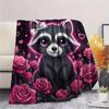 1PC Gothic Kawaii Print Flannel Blanket, High quality Comfortable for All Seasons, Home Decor, Warmth and Comfort, Perfect for Christmas Gifts