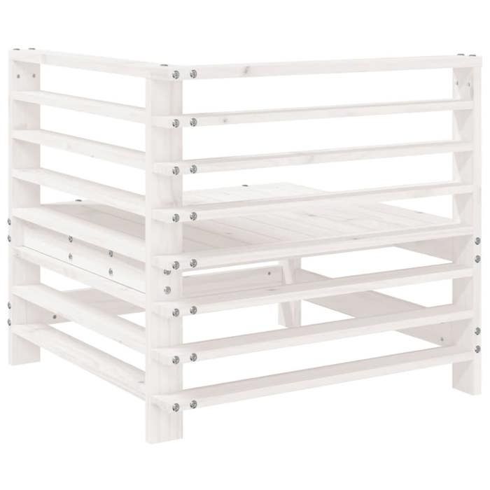 VidaXL Canapé d'Angle de Jardin, Siège avec Dossier, Meuble de Terrasse Patio Arrière-cour Balcon Extérieur, Blanc Bois de 825605