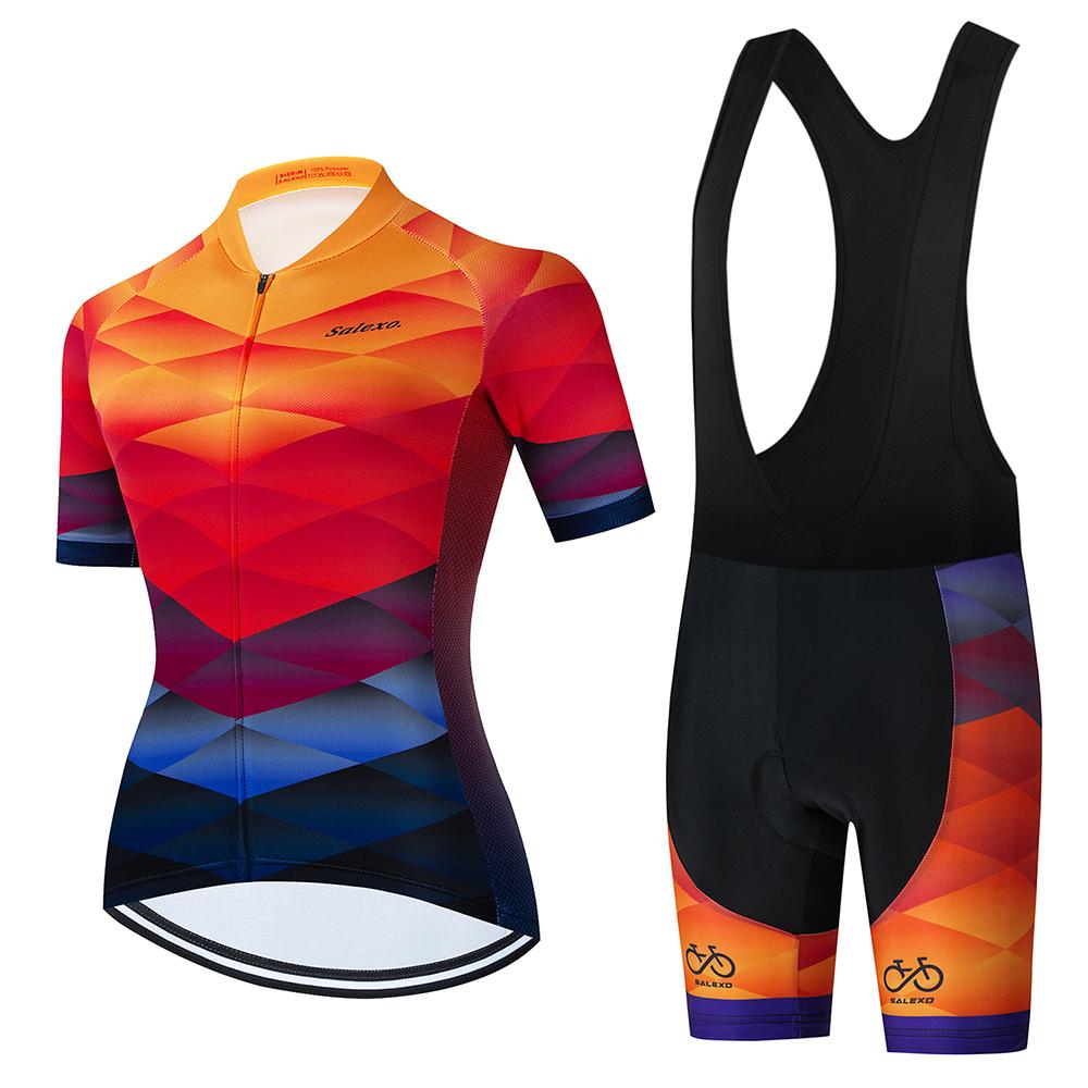 Women Summer New Short Sleeve Cycling Jersey Racing Bicycle Clothing Suit Breathable Mountain Bike Clothes Maillot Ropa Ciclismo