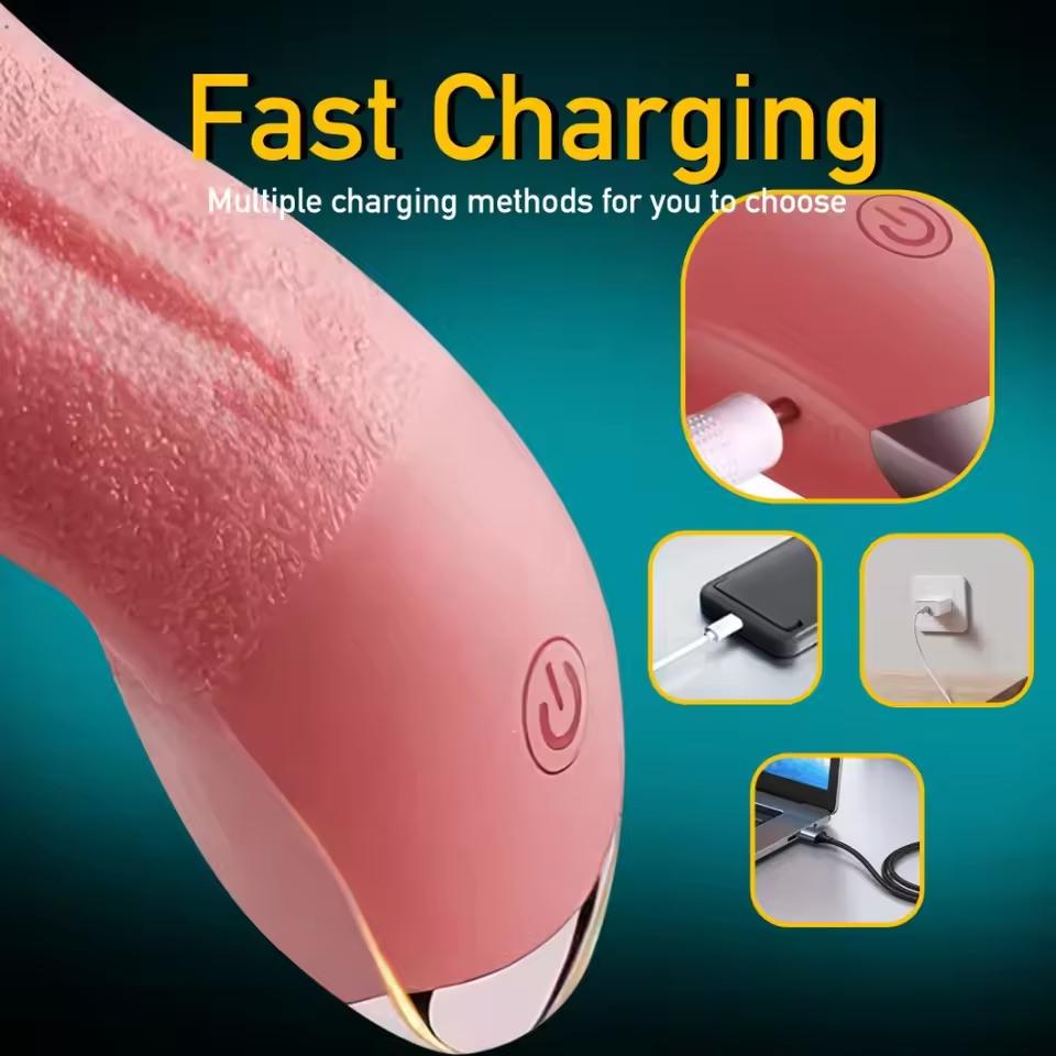 Realistic Tongue Licking Vibrator for Women G Spot Clitoris Nipple Stimulator Blowjob Vagin Massager Masturbator Sex Toys Adult with Heating Function