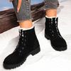Women's Winter Snow Boots with Lace-Up Thick Heel Warm Lined Casual Cotton Boots for Cold