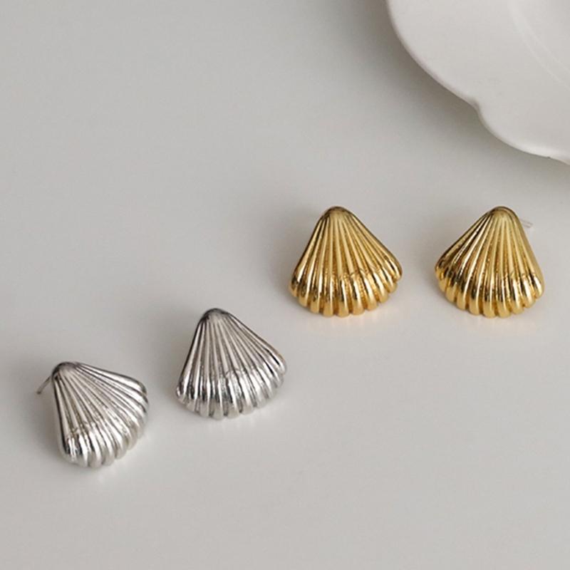 Simple Metal Shells Pendant Necklace Earrings Sweet Cool Collar Necklace Choker Neck Chain Y2K Earrings Fashion Jewelry