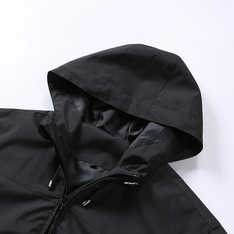 Man Black Windbreaker Windproof Waterproof for Spring Autumn Zip Up Jacket Men's Streetwear Bomber Clothes OverSize 4XL 5XL