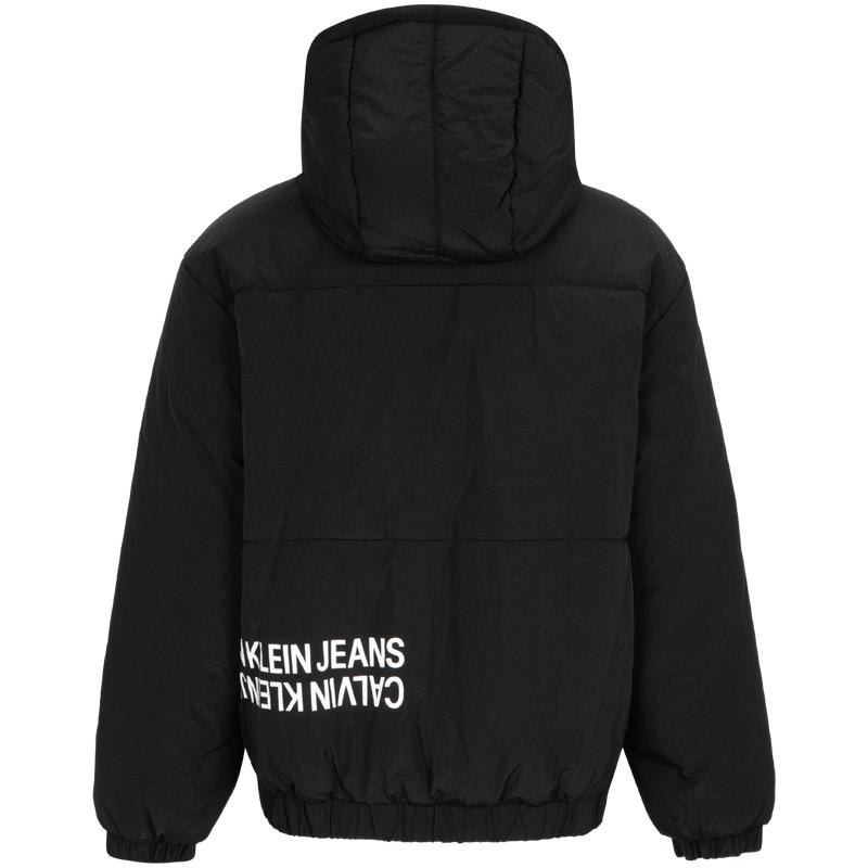 Calvin Klein Casual Hooded Color Block Reversible Printed Cotton Jacket Men Jacket Black ZM02043-BEH