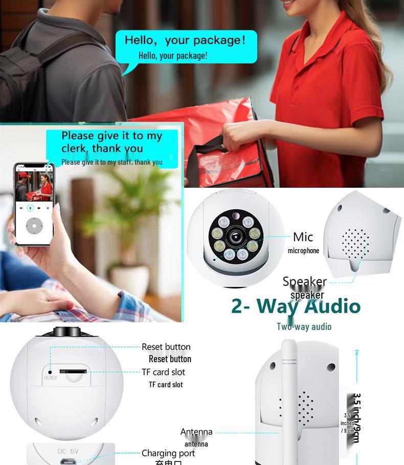 360° Wide Angle Night Vision Wireless Pet & Baby Monitor Camera