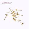 18K Gold-Plated Silver Needle Material Earrings DIY Jewelry Making Earrings Accessories 3/4MM Ball Post Earring with Closed Ring