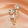 Elegant Retro Tulip Pearl Tassel Brooch for Women – High-End Qipao & Jacket Accessory