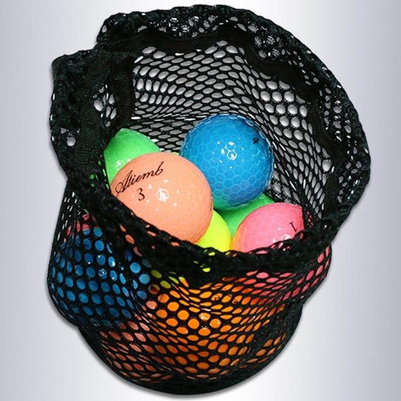 Golf Mesh Bags Small Sports Ball Net Bag Drawstring Pouch Nylon Mesh Bag Convenient Storage Organizer Golf Accessories
