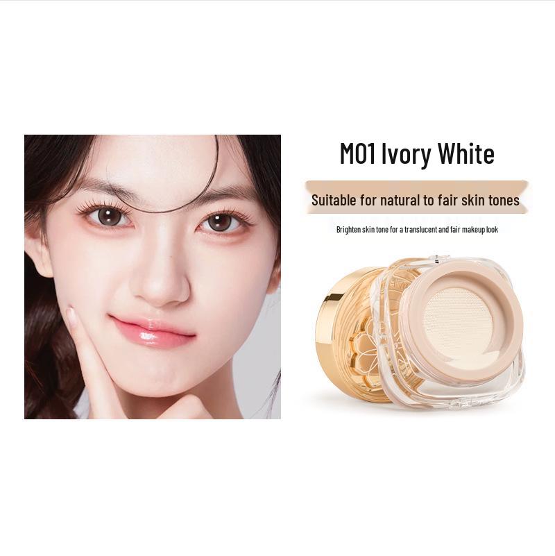 Mark Andy Botanical Soft Mist Touch Powder: Long-lasting, Oil-Control, Waterproof, Sweat-proof, Concealing Loose Powder Compact Foundation.
