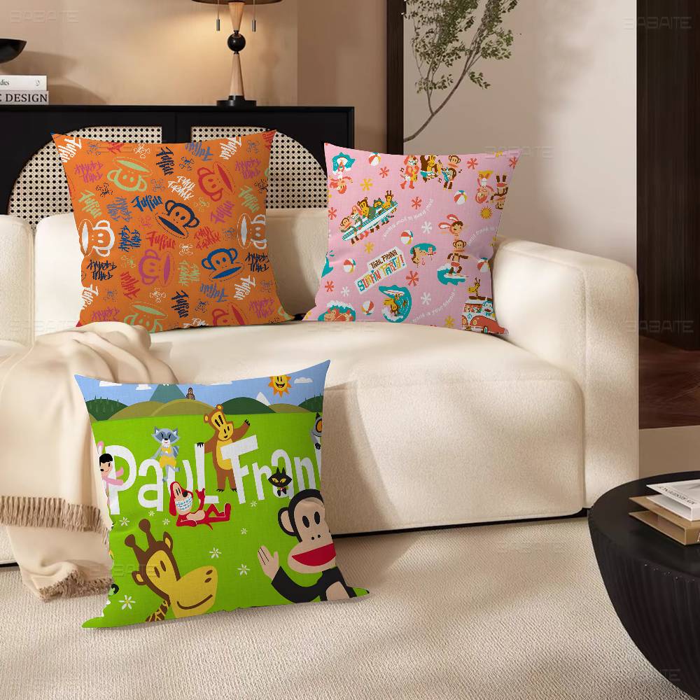 LLuxurious PPaul Frank Anime Pillow Cushion Cover Pillowcase Living Room Sofa Home Decor Customized