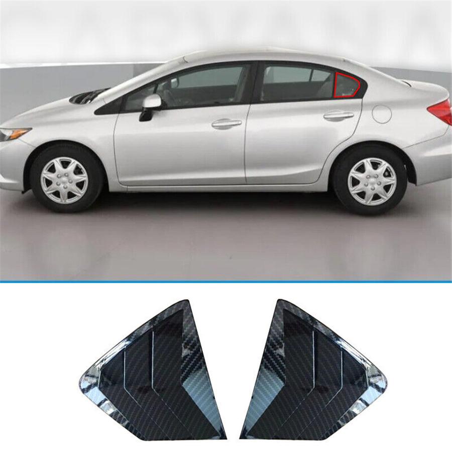1 Pair Side Quarter Window Vent Louver Shutter Cover For Honda Civic 2012-2015