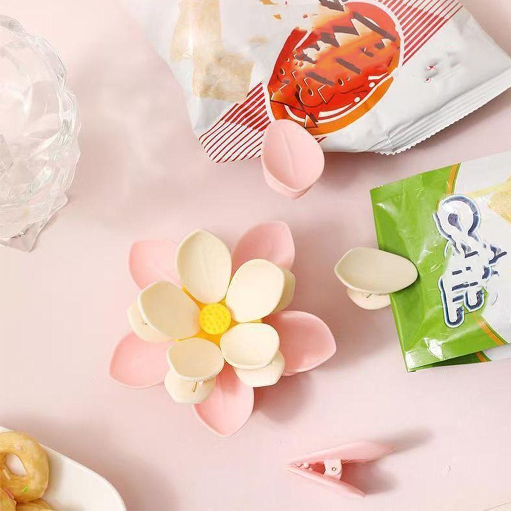 2 In 1 Sealing Clips for Food Storage Double-Layer Flowers Chip Clips for Snacks