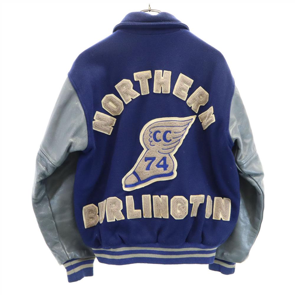 CAMPUS 70s vintage Stajan Navy system Leather sleeve blouson Men's Used